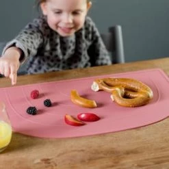 Kindsgut Accessoires De Cuisine Enfant Set De Table Arc-en-ciel En Silicone Vieux Rose -Vaisselle et accessoires de cuisine enfant Soldes set de table arc en ciel en silicone vieux rose 3