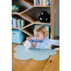 Kindsgut Accessoires De Cuisine Enfant Set De Table En Forme De Nuage En Silicone Vert D'eau -Vaisselle et accessoires de cuisine enfant Soldes set de table en forme de nuage en silicone vert d eau 3