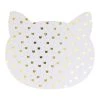 Tom Et Zoé Vaisselle Enfant Set De Table Enfant Chat L. 38 X L. 33 Cm Doré