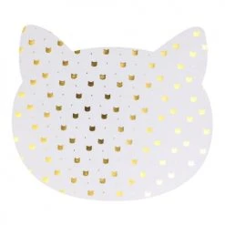 Tom Et Zoé Vaisselle Enfant Set De Table Enfant Chat L. 38 X L. 33 Cm Doré