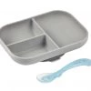 Béaba Vaisselle Enfant Set Repas Silicone Avec Ventouse Grey