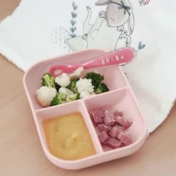 Béaba Vaisselle Enfant Set Repas Silicone Avec Ventouse Pink -Vaisselle et accessoires de cuisine enfant Soldes set repas silicone avec ventouse pink 2