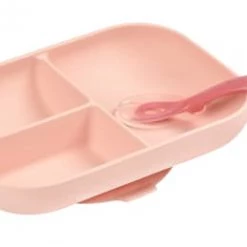 Béaba Vaisselle Enfant Set Repas Silicone Avec Ventouse Pink