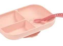 Béaba Vaisselle Enfant Set Repas Silicone Avec Ventouse Pink -Vaisselle et accessoires de cuisine enfant Soldes set repas silicone avec ventouse pink 4