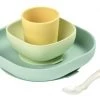 Béaba Accessoires De Cuisine Enfant Set Vaisselle Silicone 4 Pièces Yellow