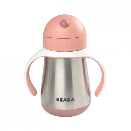 Béaba Vaisselle Enfant Tasse Paille Inox 250ml Old Pink 3 Béaba Vaisselle Enfant Tasse Paille Inox 250ml Old Pink – Image 3