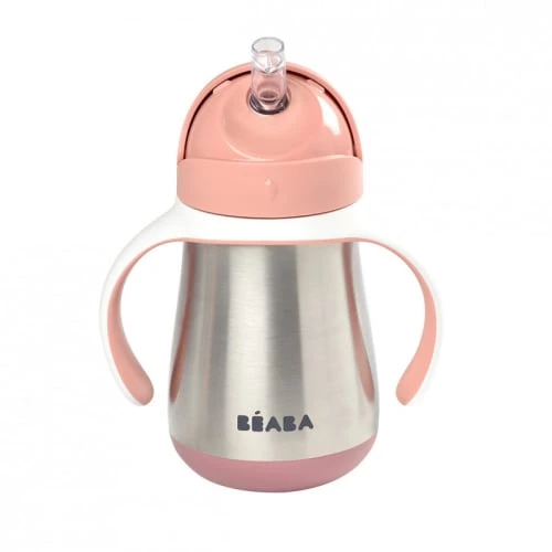 Béaba Vaisselle Enfant Tasse Paille Inox 250ml Old Pink 4 Béaba Vaisselle Enfant Tasse Paille Inox 250ml Old Pink – Image 4