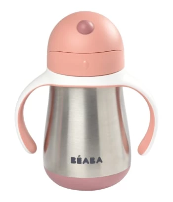 Béaba Vaisselle Enfant Tasse Paille Inox 250ml Old Pink 6 Béaba Vaisselle Enfant Tasse Paille Inox 250ml Old Pink – Image 6