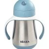 Béaba Vaisselle Enfant Tasse Paille Inox 250ml Windy Blue